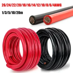 Red Black Silicone Cable Heat Resistant Silicone Wire Flexible Tinned Copper Stranded Wire For Auto Battery Solar Panel Inverter