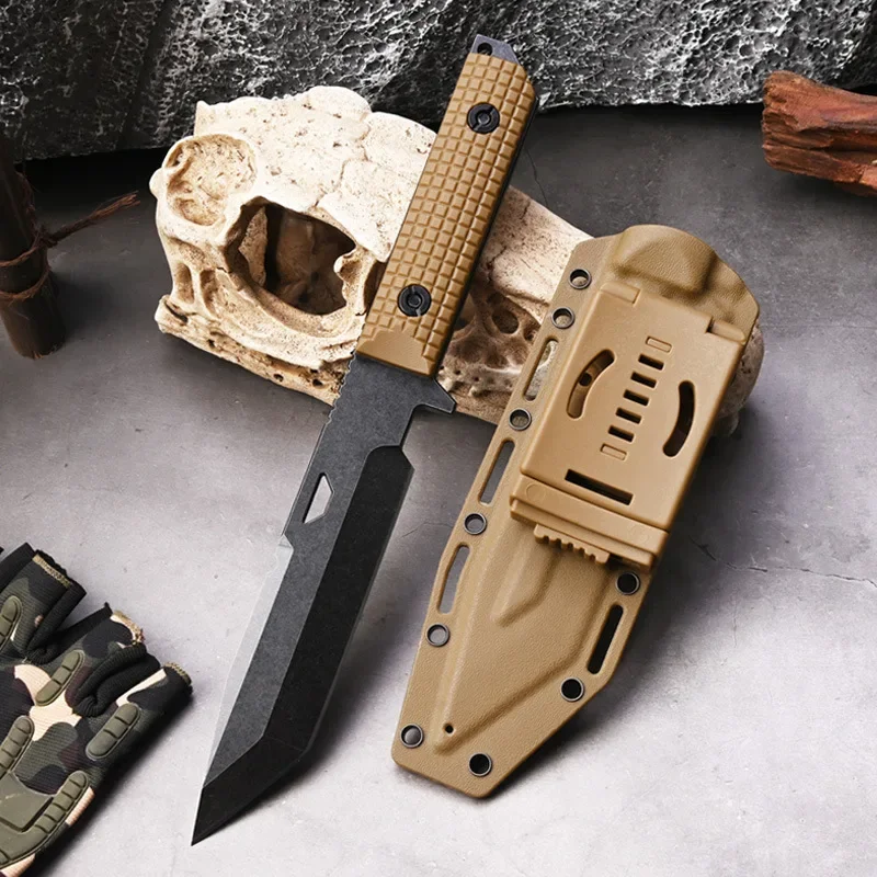 New Multifunctional Outdoor Small Straight Knife Camping Survival Portable Integrated Keel High Hardness Fruit Knife