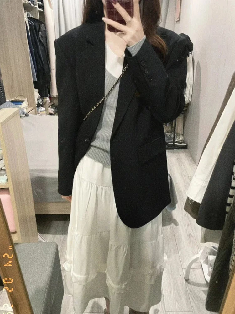 Blazer Oversize Women Women'S Summer Suit Age Reducing Off-Shoulder Vacation Cold Boyfriend Exquisitely