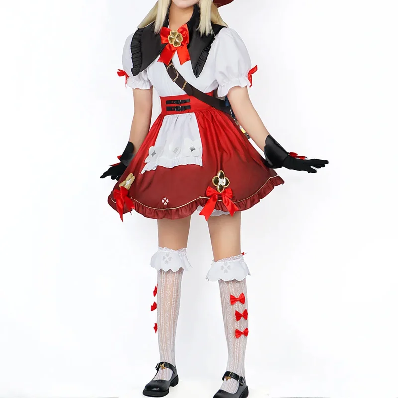 Klee Bloeiende Starlight Cosplay Kostuum Genshin Impact Jurk Nieuwe Huid Heks Lolita Outfit Hoed Halloween Feest Vrouwen Set