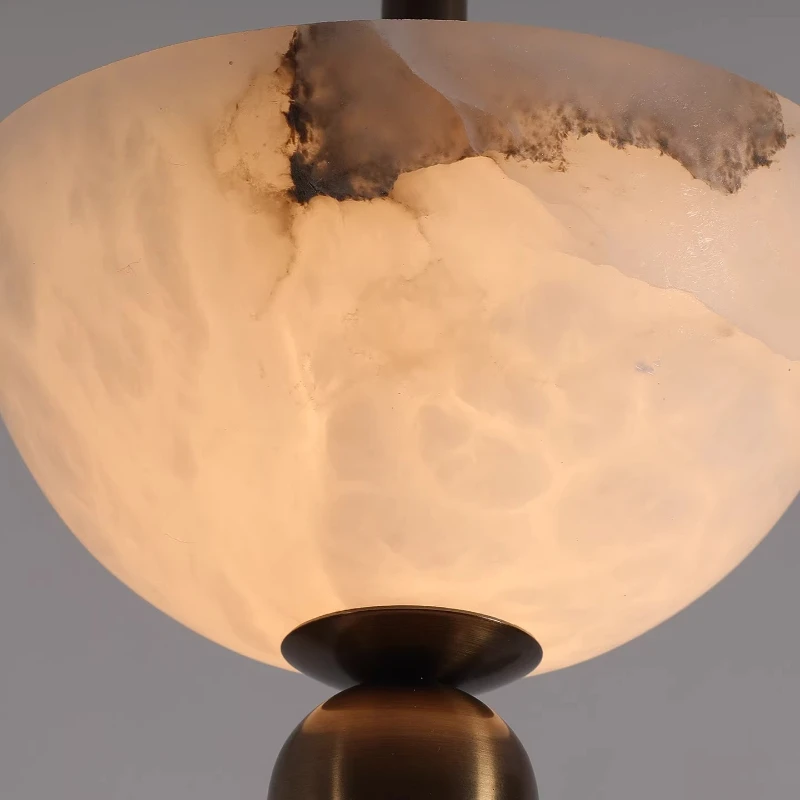 Natural Spanish Marble Pendant Light Bedroom Headboard Background Wall Dining Room Entrance Bar Counter Retro Decor Hanging Lamp