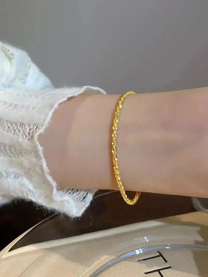 Sparkling Sky Star Bracelet for Women's Sky Star Bracelet Ins Light Luxury Temperament High Grade Feel Color 14k Gold Bracelets