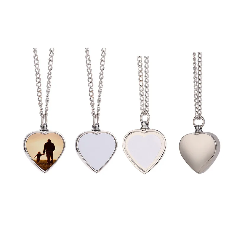 10pcs/lot Love Heart Pendant Necklace For Women Girls Gift Sublimation Blank Necklaces For Custom Anniversary Birthday Gifts