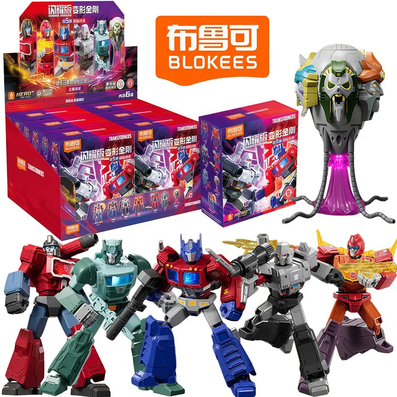 

BLOKEES Transformation Sparkling Edition Optimus Prime Megatron Hot Rod Perceptor‌ Anime Figure Assembly Toys Blind Box Gifts