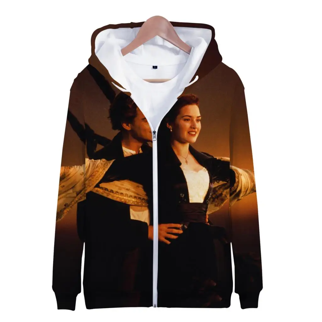 Hoodies Classic Movie Titanic 3D Print Zipper Sweatshirts Boys Girls Sweatshirts Children Fashion Long Sleeve Oversized Hoodie