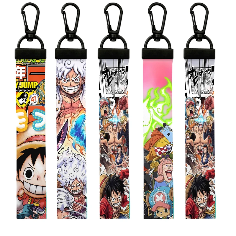 One Piece Key Strap Luffy Fashion Decorative Key Charm Anime Cartoon Keychain Man Keyring Male Key Holder Birthday Gift New