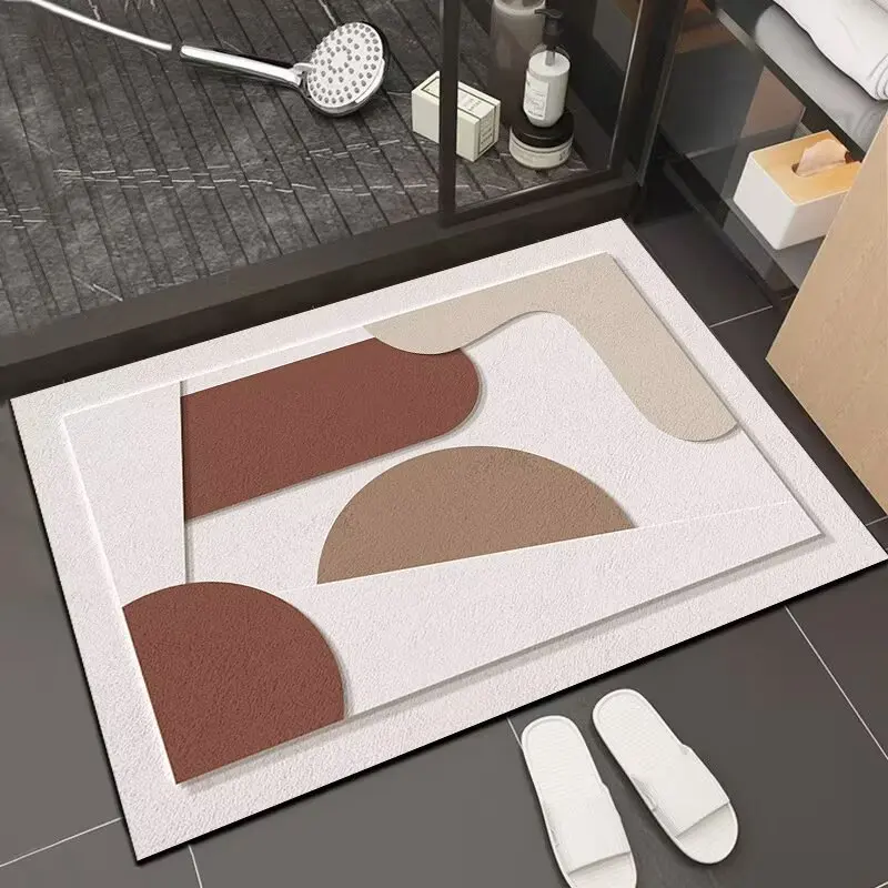 سجادة أرضية ماصة للحمام من طين دياتوم، سجادة غير قابلة للانزلاق لباب دخول الحمام، سجادة أرضية منزلية، سجادة مطبخ قابلة للإجازة سريعة الجفاف #3