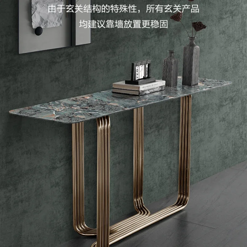 Modern Minimalist Home Wall Internet Celebrity Light Luxury Stone Plate Super Narrow Console Tables