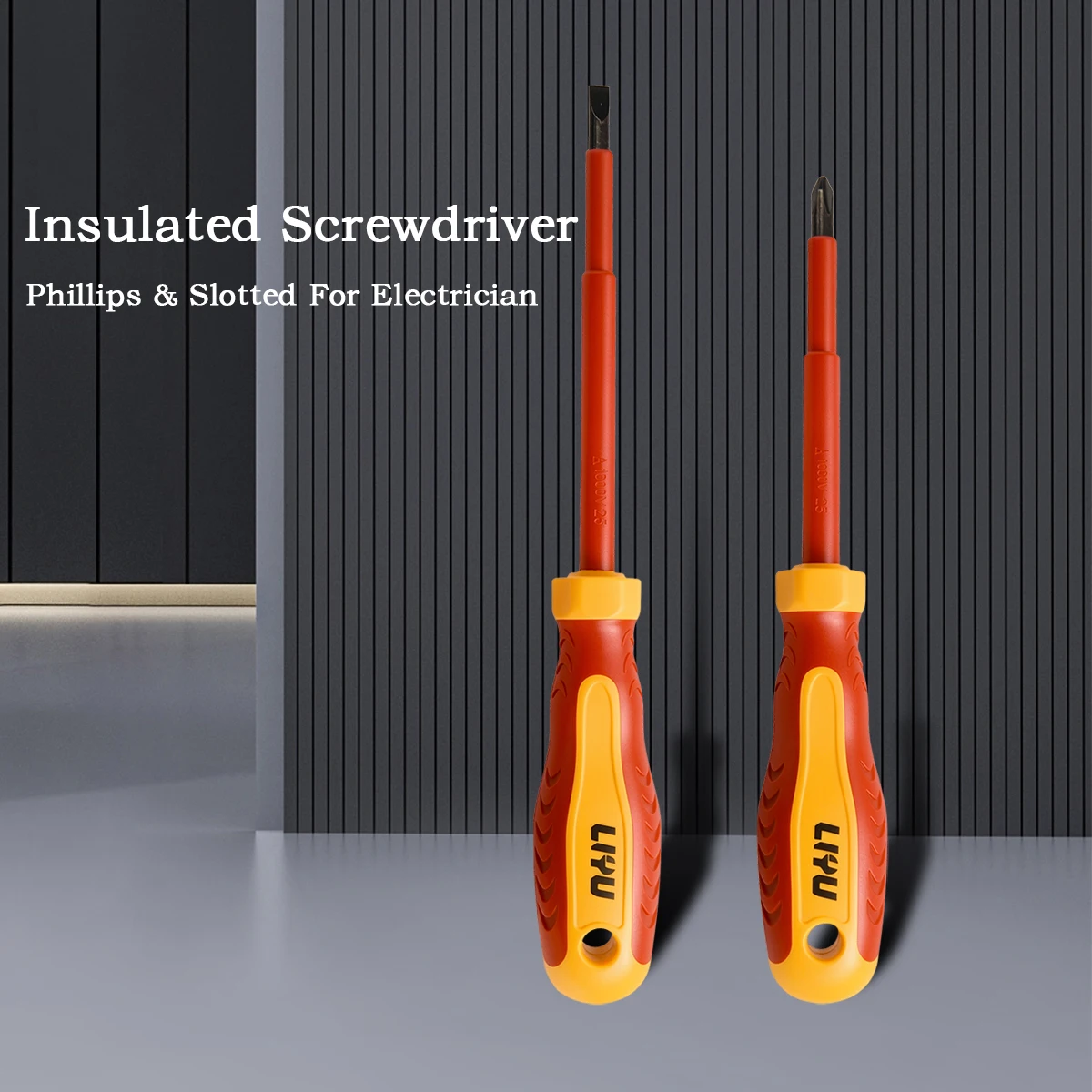 Insulated Screwdriver Phillips & Slotted S2 Steel Anti‑Electric Shock Magnetic Tip Electrician Professional Repair Hand Tool