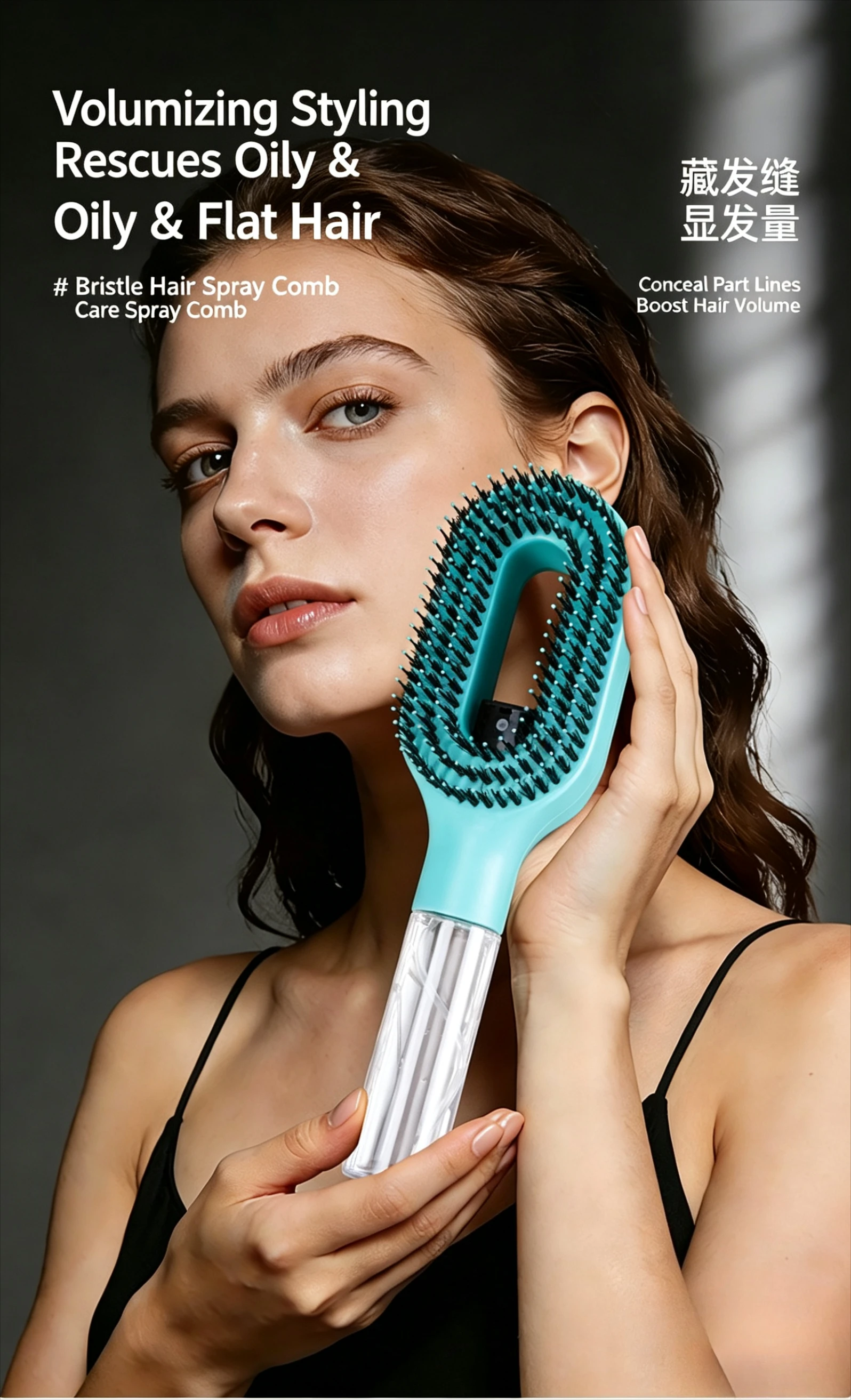 

2 in 1 Spray Massage Comb Essential Oil Water Spray Bottle Anti Static Scalp Massager for Hair Detangling Daily Hair Care Salon