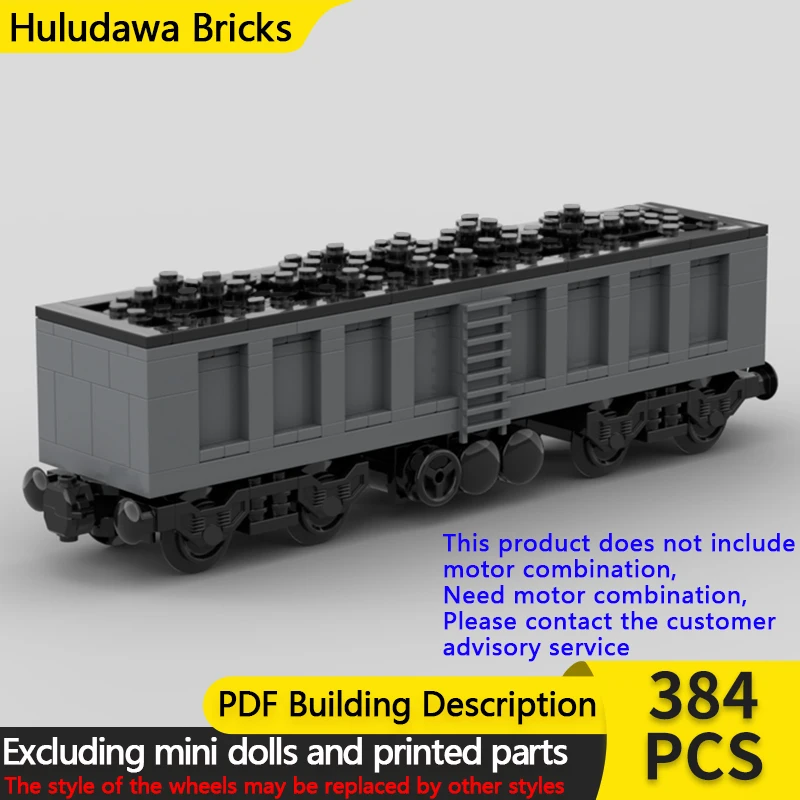 

City Car Model MOC Building Bricks 4 Axle Coal Train Vagon Carriage Modular Technology Children Holiday Gifts Assemble Toys Suit