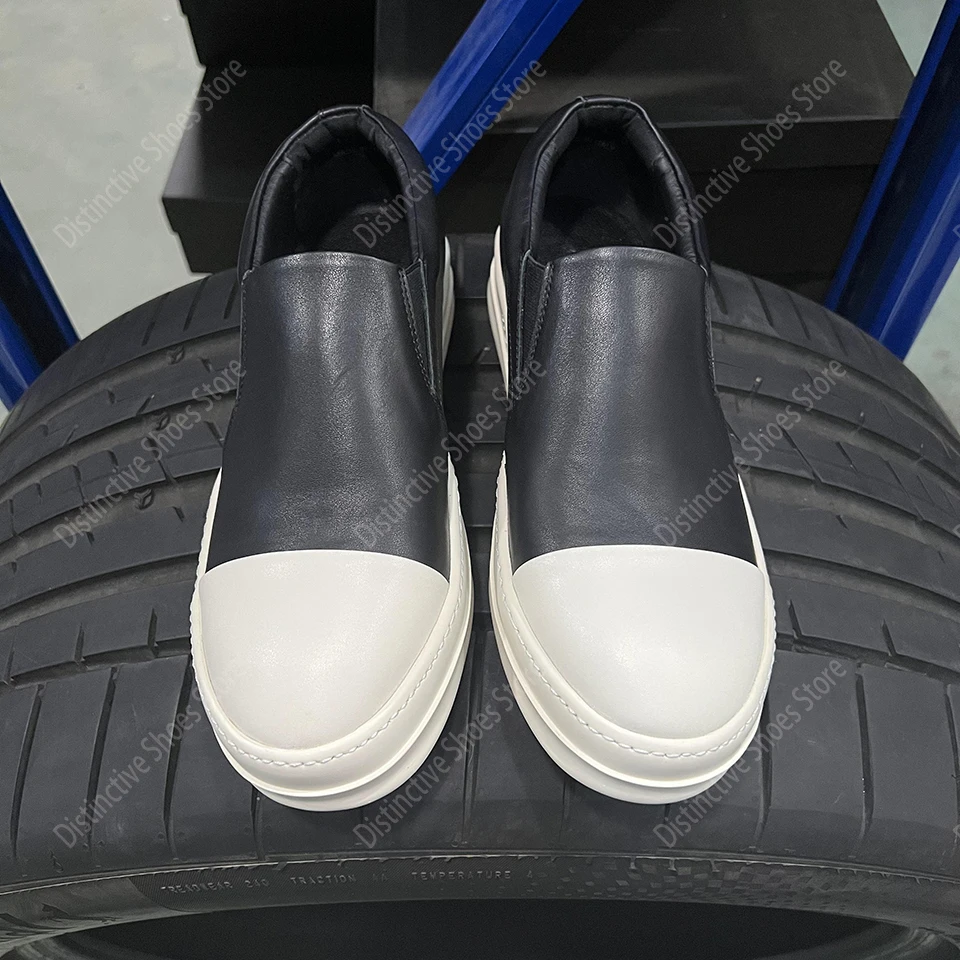 

Fashion Male Sneakers High Quality Genuine Leather RO Men's Casual Shoes Comfortable Black Couple Shoes Slip-on Women's Sneakers