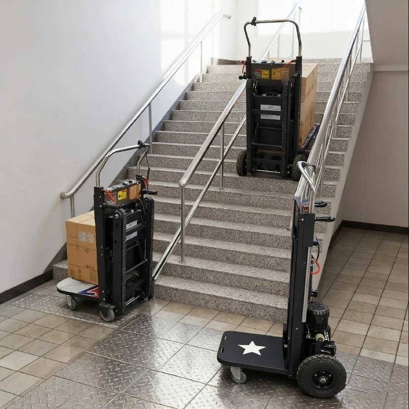 Electric Automatic Stair Climbing Cart Tracked Foldable Transport Cargo Climbing Vehicle Ladder