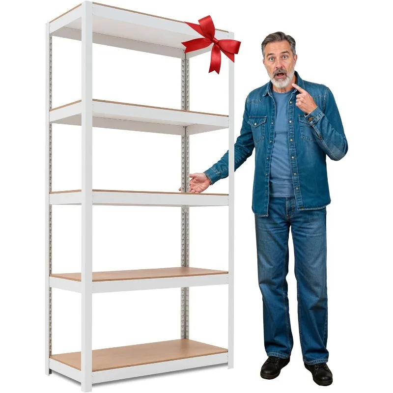 

House 5-Tier Laminated Metal Shelving Unit Adjustable Storage Utility Rack Heavy Duty Shelves Organization Multipurpose