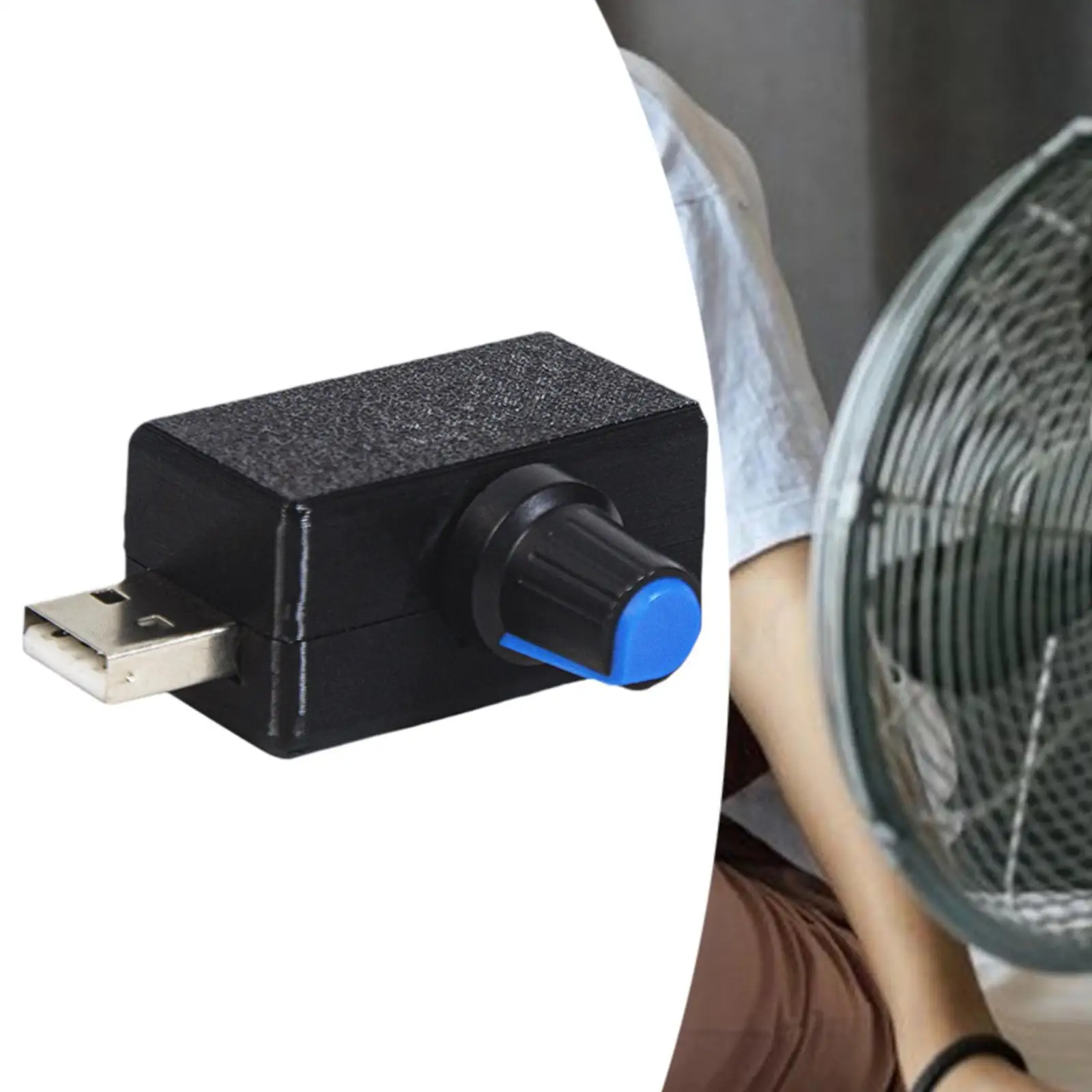 Acessórios de ajuste do botão do regulador contínuo do ventilador USB Controlador de velocidade do ventilador