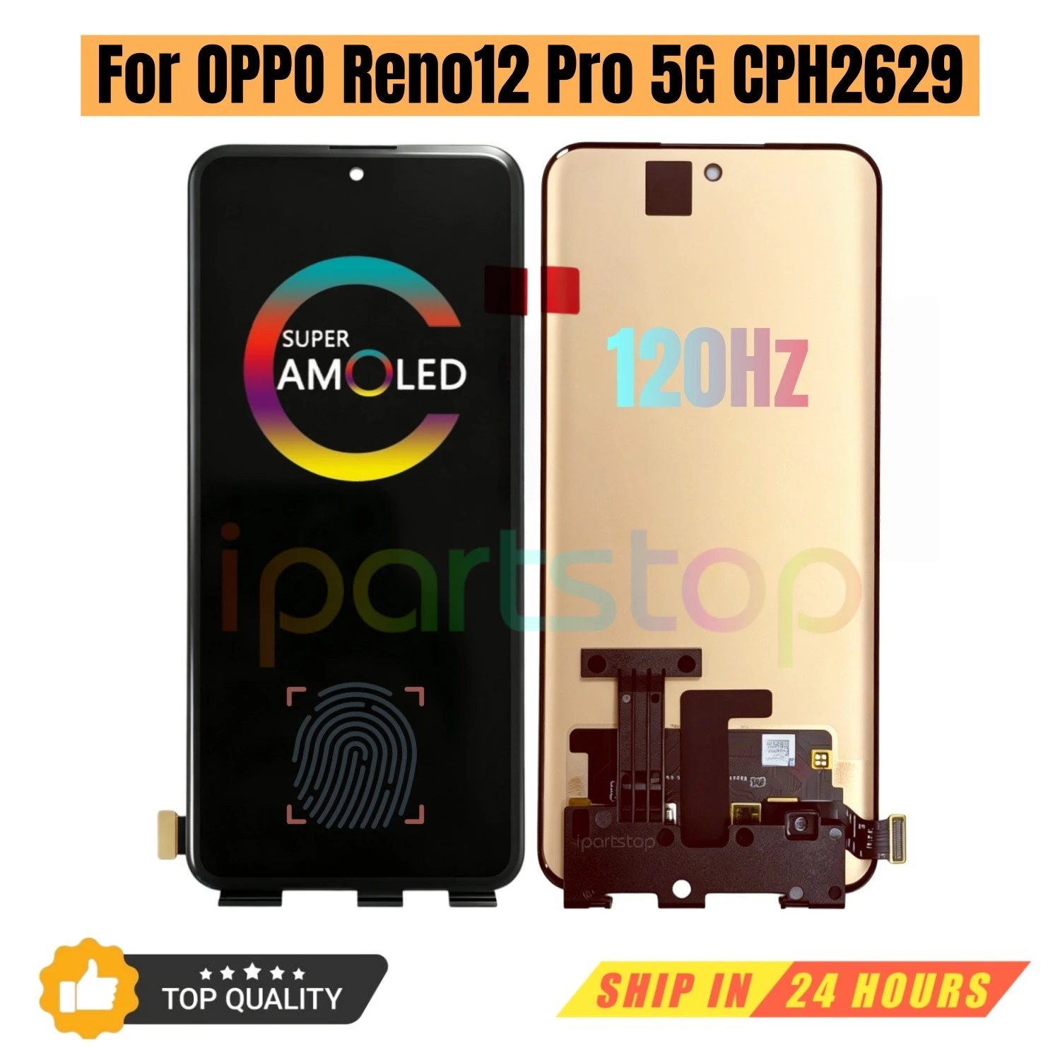 

iParts Replacement New Display for Oppo Reno 12 Pro 5G CPH2629 120Hz AMOLED Touch Screen Digitizer With Frame Assembly OEM
