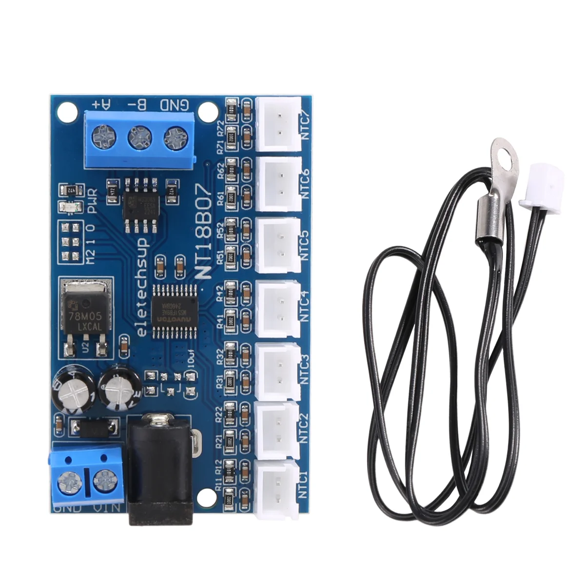 

7 каналов RS485 NTC датчик температуры измерение MODBUS RTU безбумажный рекордер PLC NT18B07