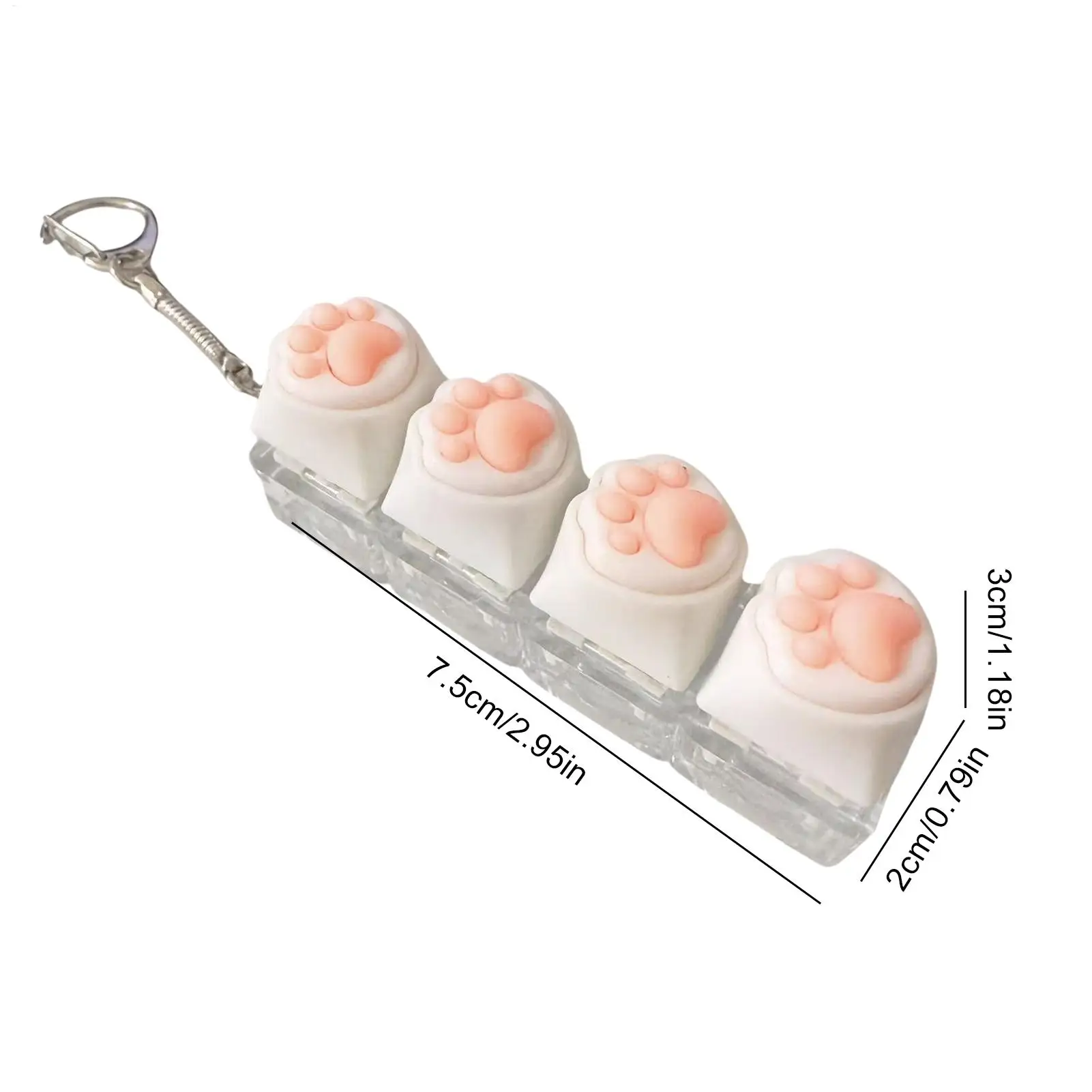 Keyboard Fidget Toys Cat Paw Keycap Keychain Stress Relief Fingertip Gadget Decompression Toys Clicker Fidget Toy