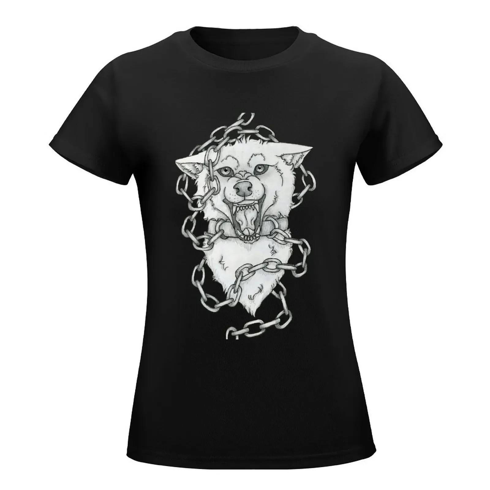 Chained Wolf T-Shirt shirts graphic tees female Blouse t-shirt dress for Women plus size