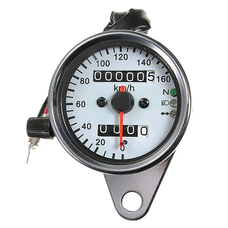 A22F-Motorcycle Universal 12V LCD Speedometer Odometer Gauge Dual Purpose With LED Signal Light Backlight Indicator