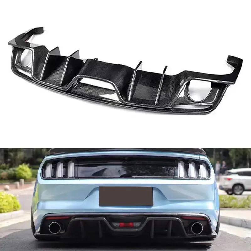 AC Style Carbon Fiber For Ford Mustang GT 2015-2017 Rear Bumper Splitter Lip Diffuser ,Perfect installation