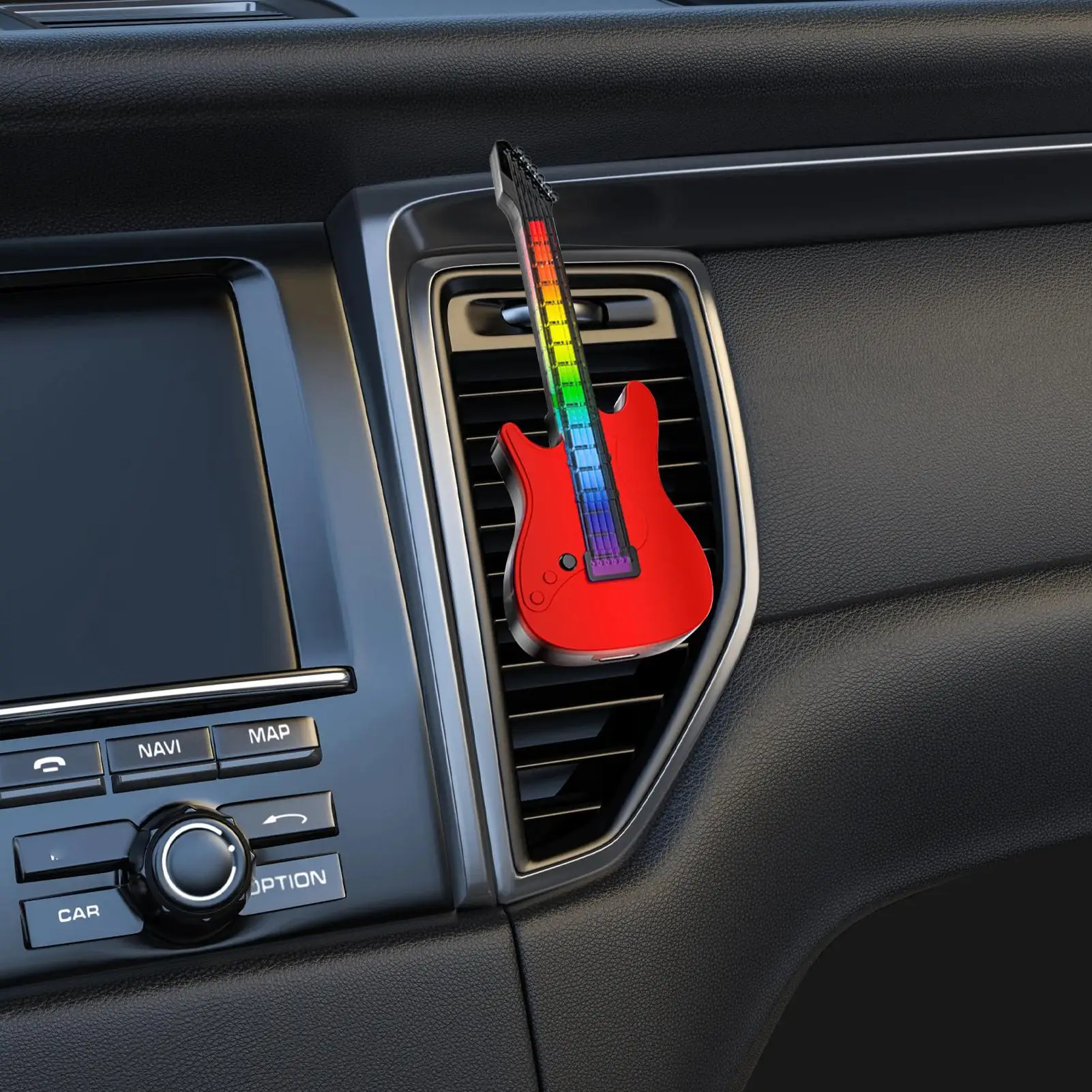 

Car Fresheners Long Lasting Odor Eliminator With LED Light For Car Vent Small Guitar Shape Automotive Air Freshener For Sedan