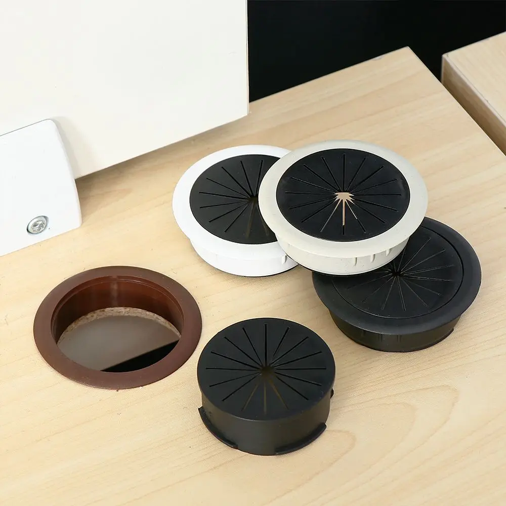 Desk Table Wire Hole Cover Computer Grommet Table Cable Outlet Dust Plug Wire Tidy Storage Organizer