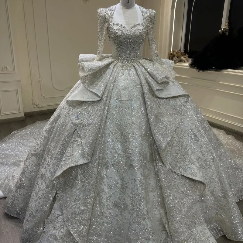 

2024 new high-end heavy industry trailing wedding dress