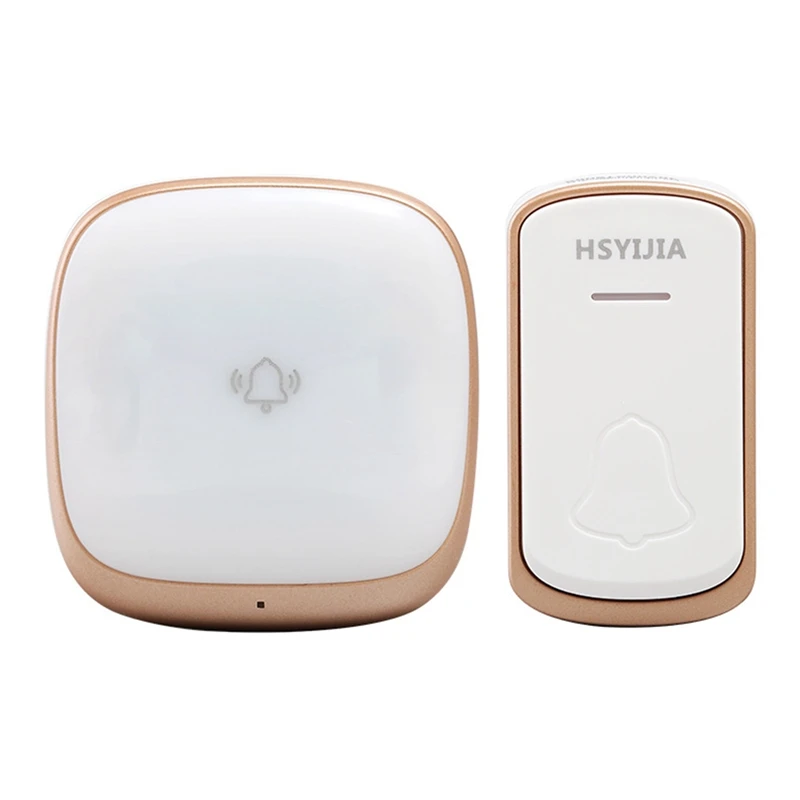 HSYIJIA Wireless Home Security Welcome Smart Chimes Door Bell Alarm LED Light 36 Songs Waterproof Contact Button US Plug