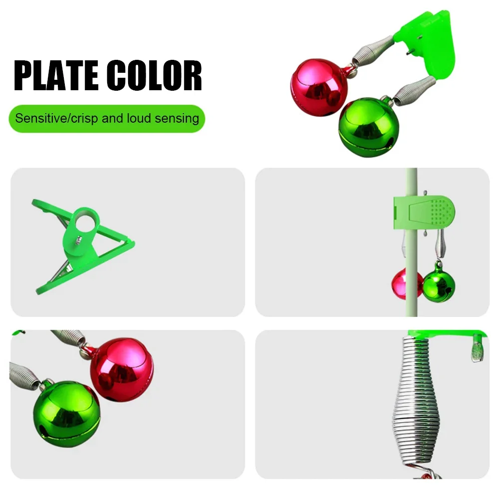 Sea Fishing Rod LED Light with Bells Ring Fishing Rod Light Stick Luminous Stick Waterproof Removable for Outdoor Night Fishing