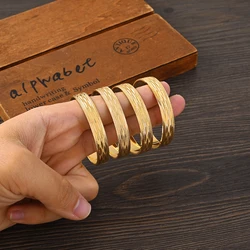 4PCS 24K Gold Plated 45MM Cute Kid Size Bangle High Quality Dubai Ethiopian Bracelet Africa Party Gifts