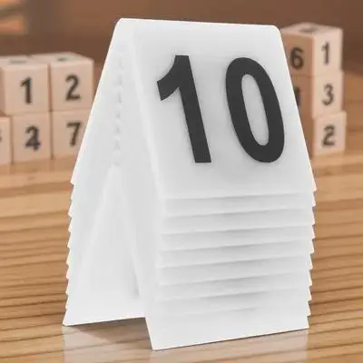 10 قطعة علامات أرقام الاكريليك أرقام الجدول قابلة لإعادة الاستخدام لمطعم الحدث ديكور الخامس على شكل ضعف الجانب المطبوعة مقعد علامات الأدلة