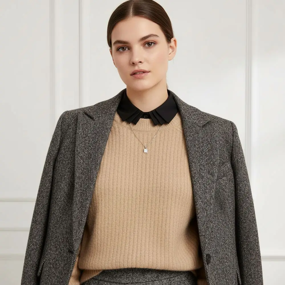 

Fashion Multi-layer Removable Fake Collar Pleated Button Detachable Collar Polyester White False Collar Autumn Winter