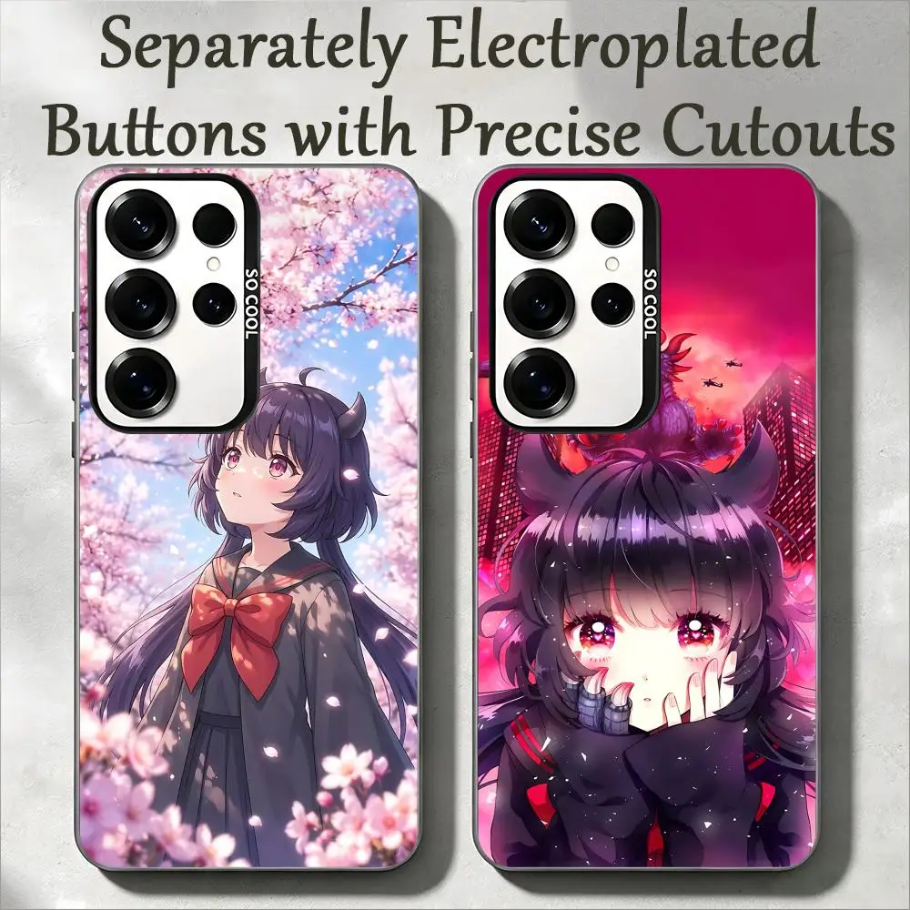 Anime KAIJU GIRL CARAMELISE Phone Case IMD Colorful Silver Suitable case For SamsungS25 S24 S23 S22 S21 S26 Plus Ultra Fold A