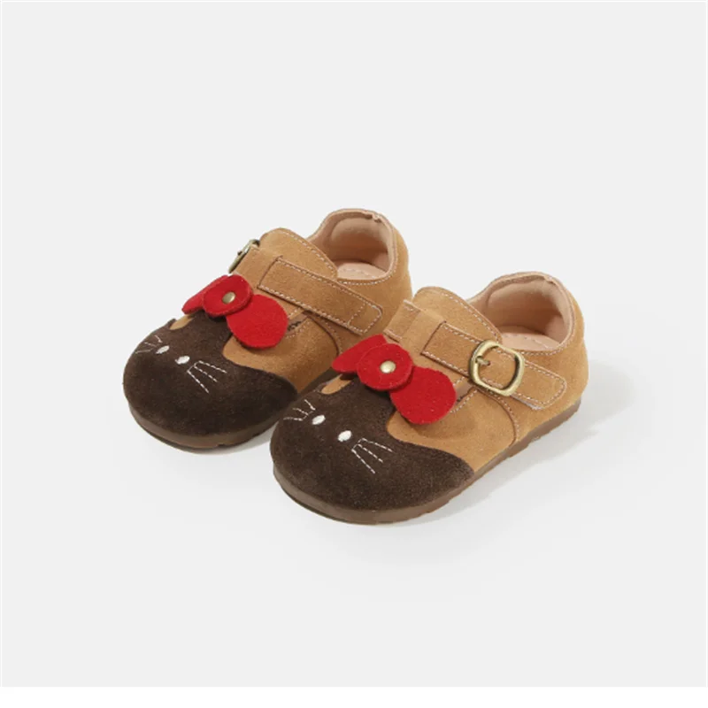 

New Autumn Baby Shoes Leather Cute Toddler Girls Princess Shoes Barefoot Shoes Party Soft Sole Outdoor Fashion Kids Shoes