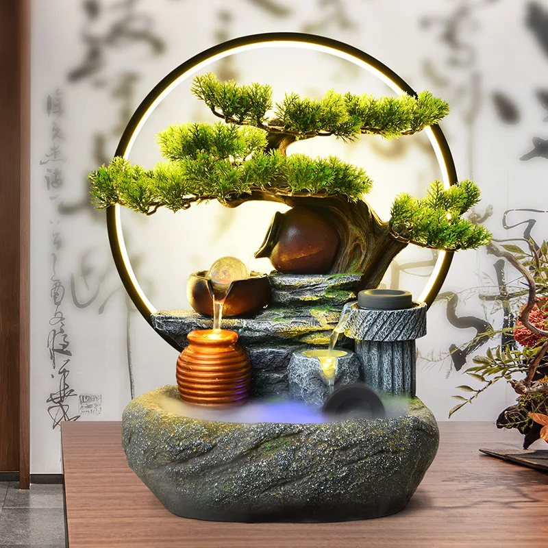 

Rockery, flowing water make money, alpine circulating water landscape office, living room decoration, lucky ornaments, opening h