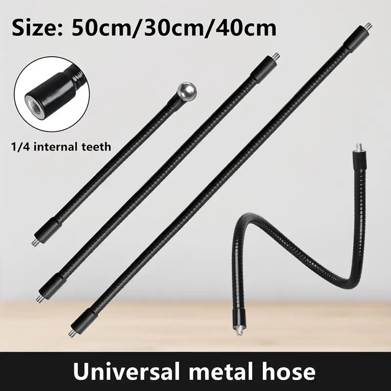 Flexible Metal Tube Rod Monopod Selfie Stick Stands With 1/4inch Screws Ball Head Extension Arm For Camera Phone Tripod