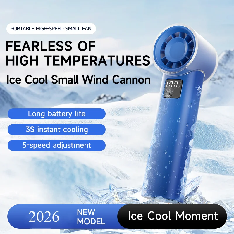 

Mini Handheld Fan Portable USB Rechargeable 100 Speed Stepless Cooling Fan with LED Display Brushless Motor Silent Personal Fan