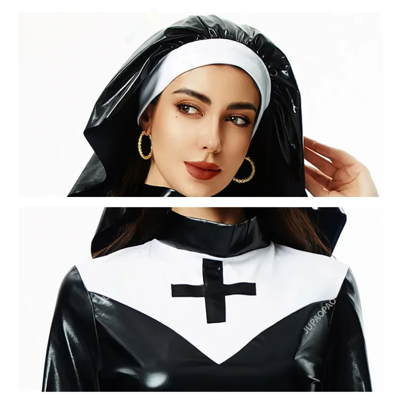 Средневековое платье сестры Cos, костюм для выступлений, костюм для ролевых игр, крест монахини, серия, униформа, Хэллоуин, вампир