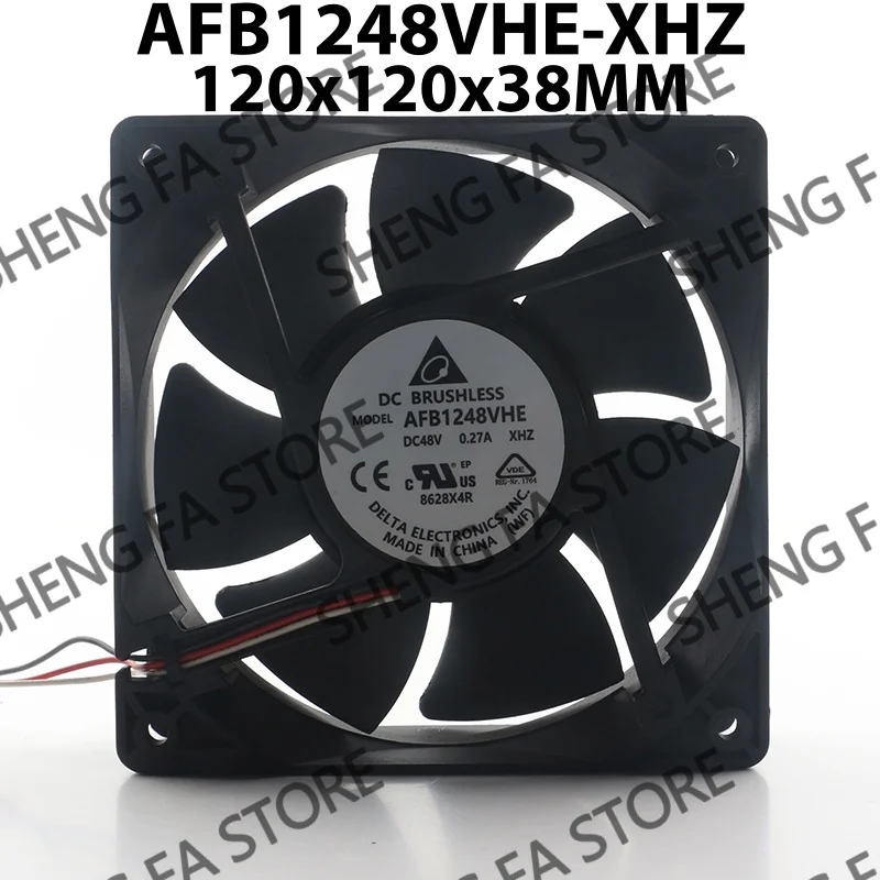 AC EC 12038 120x120x38MM 12CM cooling fan AFB1248VHE-XHZ Delta 12V 24V DC48V 0.27A Chassis Industrial control device double ball