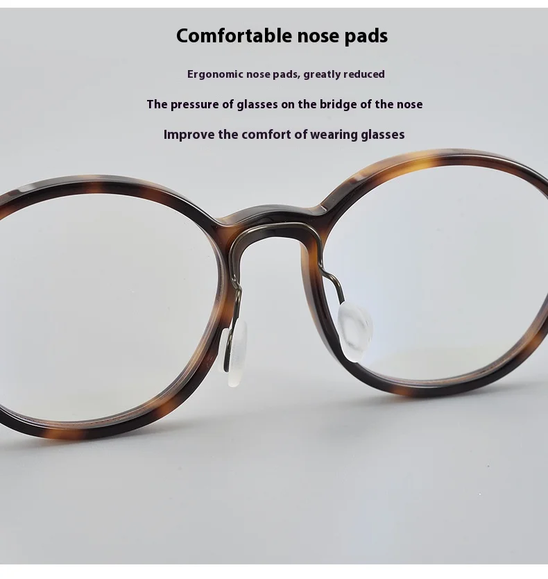 Armação de óculos de titânio puro retrô ultraleve, óculos de prescrição personalizados feitos de fibra de acetato japonês, óculos multifocais