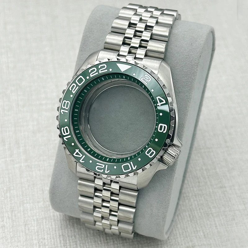 Mod 42mm SKX007 Watch Case Bracelet Set 3.8 Crown Position Dome Double Sapphire Glass NH35 Case Fit NH35 NH36 4R 7S Movement