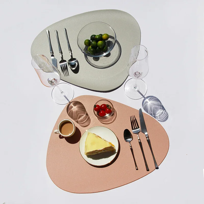 4 6 8 10PCS Place Mat Tableware Pad Placemat Table Mat Heat Insulation PU Leather Placemats Bowl Coaster Kitchen Non-Slip