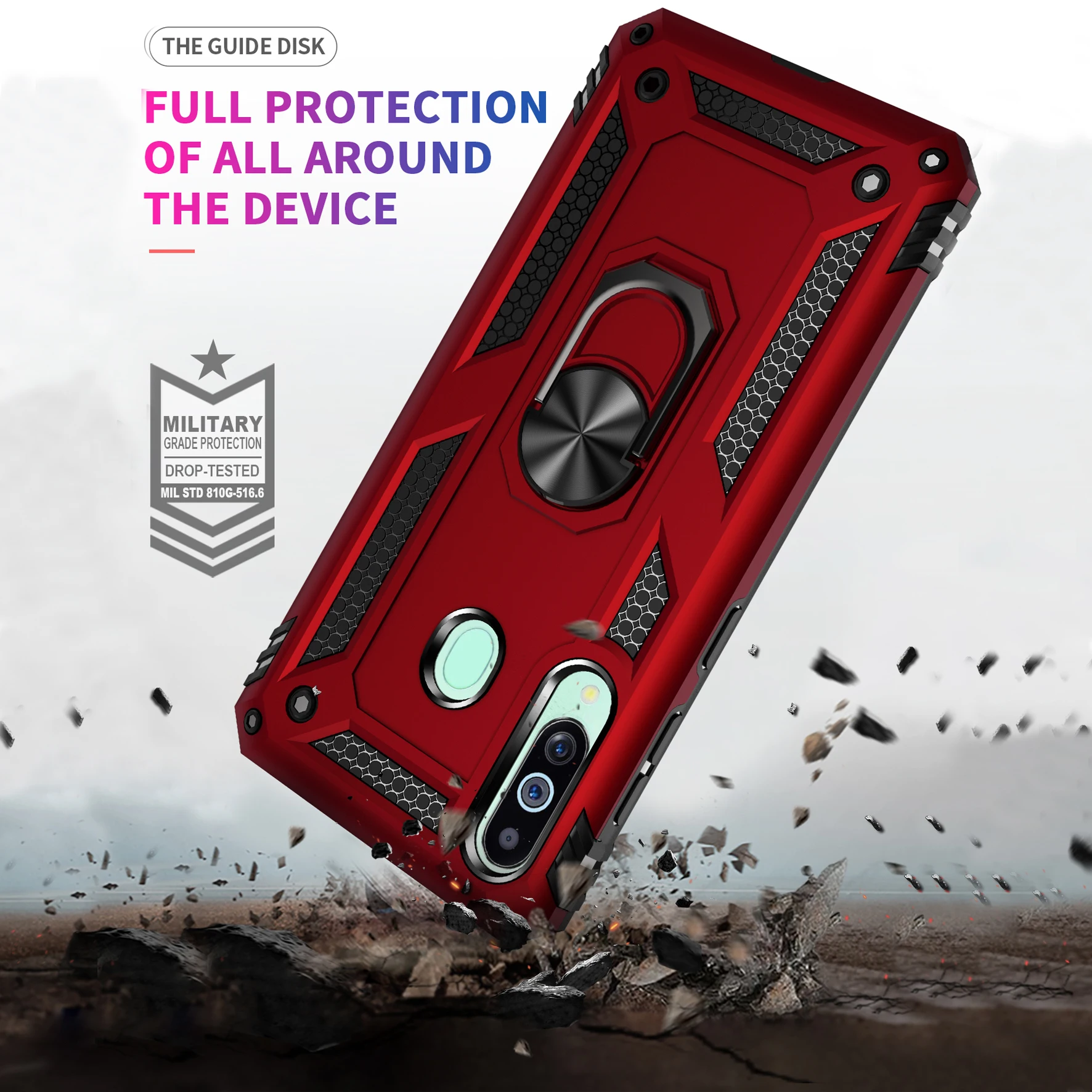 Shockproof Armor for Samsung Galaxy M51 M40 M31S M30S M21 M20 M11 M10 M01S M01 Core Ring Stand Bumper Silicone Phone Back Cover