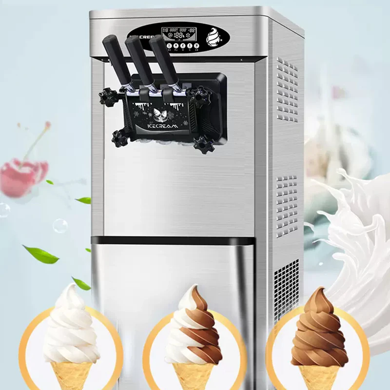 Ice Cream Machine GQ-618STB 1800W Commercial Desktop Vertical Small Automatic Home Soft LCD Panel Puffing Maker Countertop