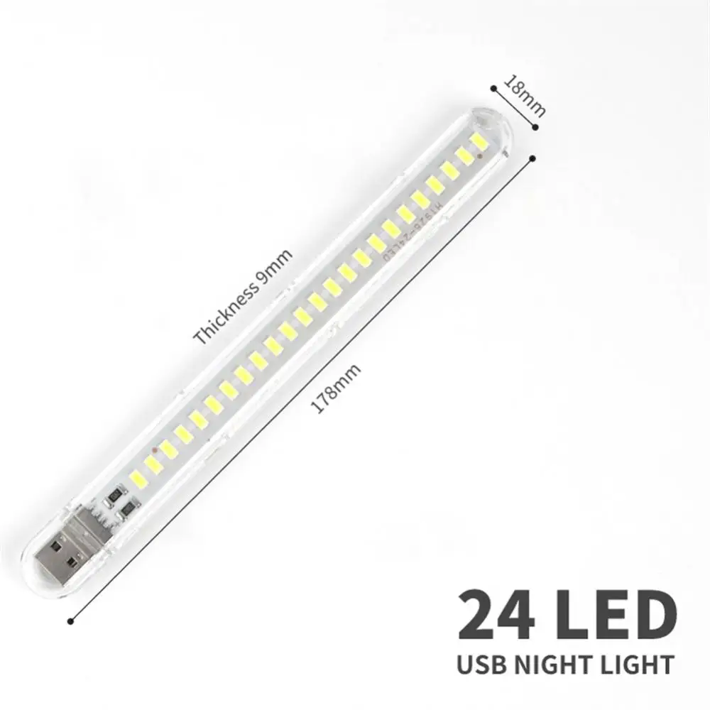 Power Saving Outdoor Bright Lamp Computer Light Mini Usb Nightlight Eye Protection Reading Lamp 24 Led Light Tube Wholesale