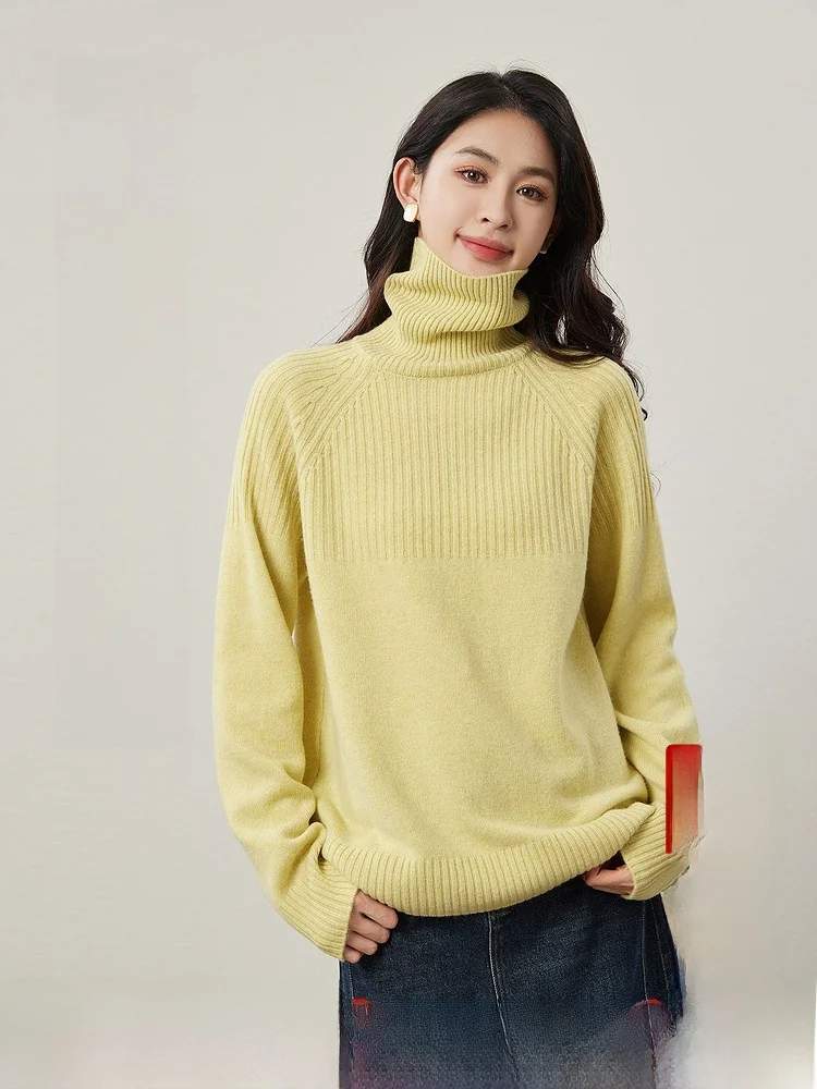 

Classic High Collar Knitted Sweater Warm Slim Fit Basic Sle Woolen Women's Faionable Netie Top for Winter Season