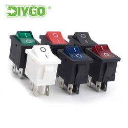 5/10PCS Boat Car Rocker Switch 4 Pin 21*15mm ON-OFF KCD1 6A/250V AC 10A/125V AC Electrical Equipment Red Blue Green Light