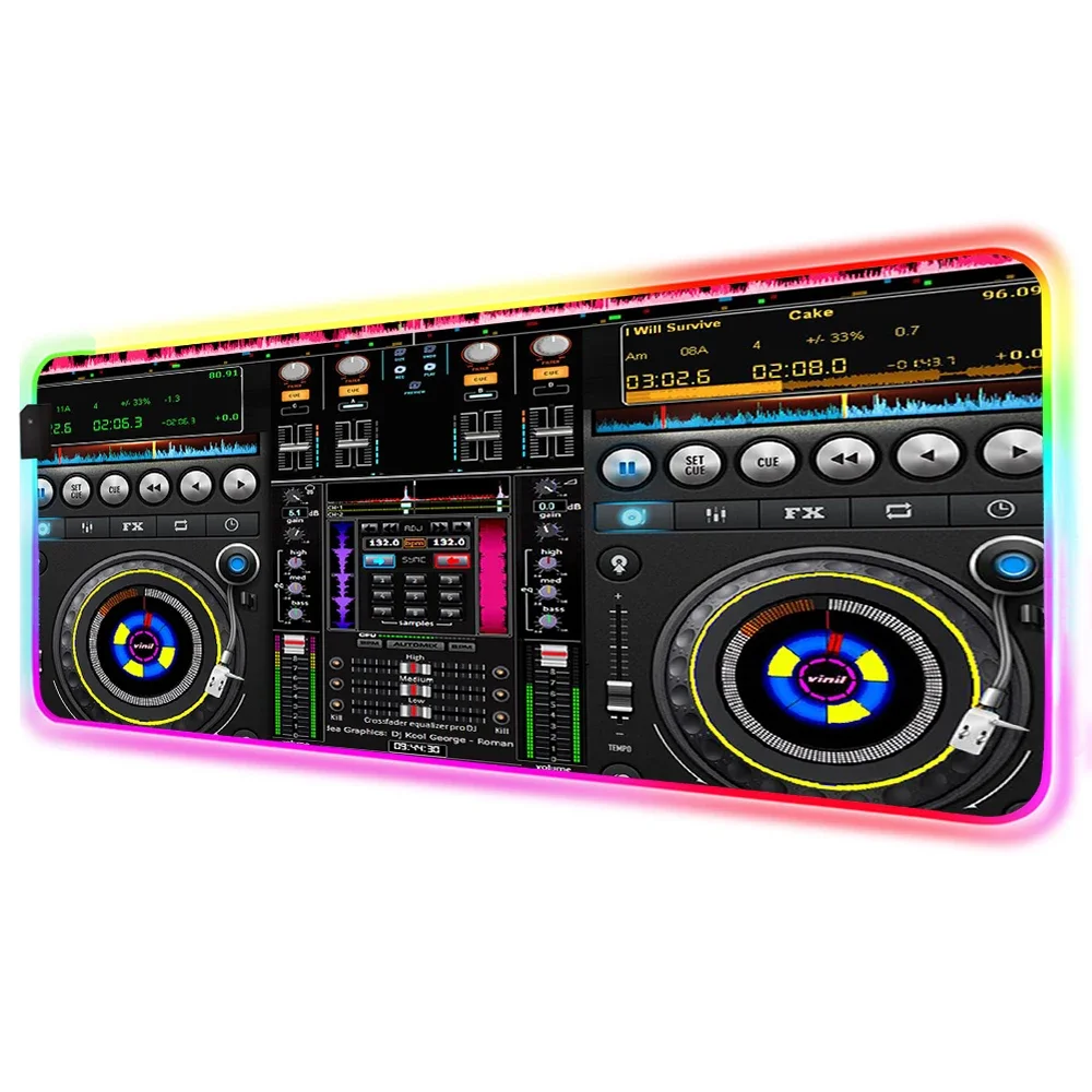 Mairuige لوحة ماوس الألعاب DJ تحكم سرعة RGB كمبيوتر محمول كبير LED لوحة ماوس للكمبيوتر المحمول XXL وسادة الطاولة لوحة المفاتيح حصيرة الماوس