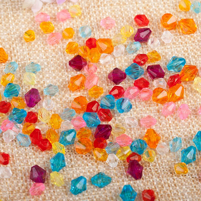 500Pcs 6/8/10MM Clear Acrylic Diamond Faceted Beads for Handmade Jewelry Necklace/Earring DIY Making/Jewelry Accessories